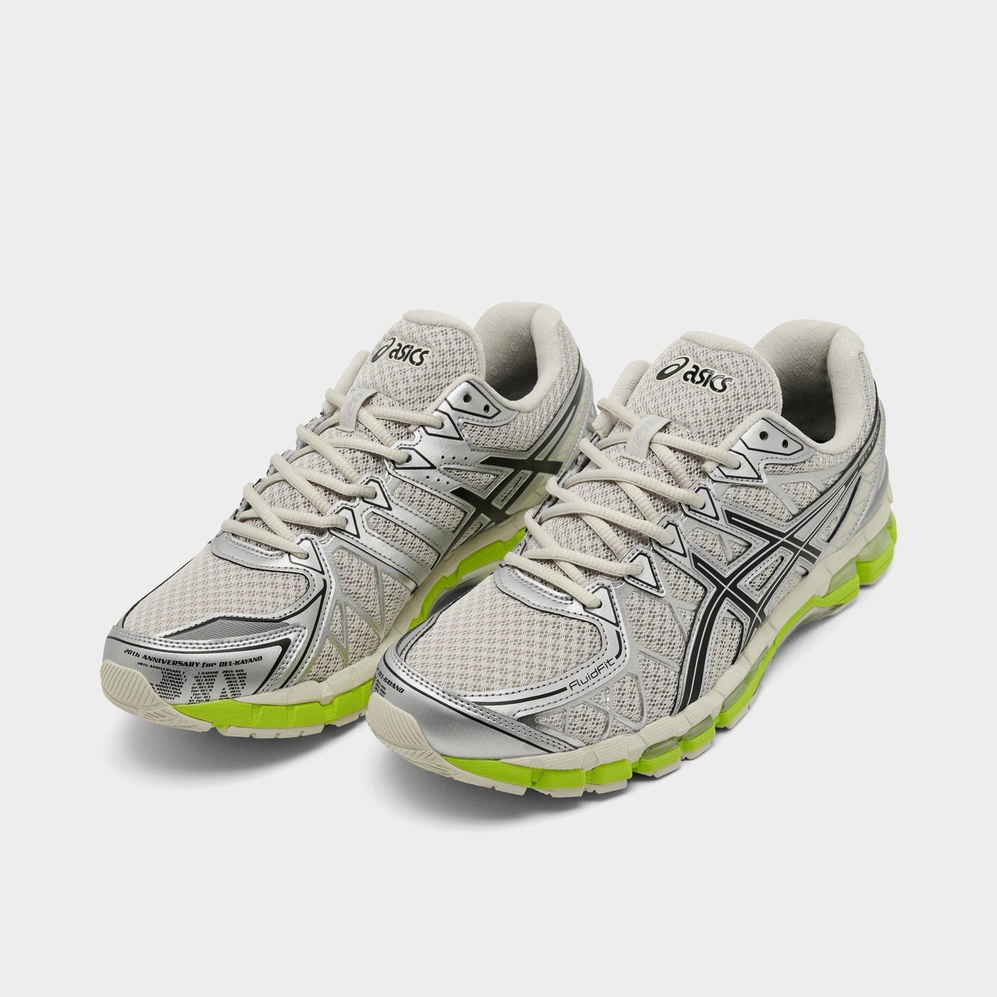 Men's ASICS GEL-Kayano 20 Casual Shoes - Smoke Grey/Black/Lime Zest - image 2