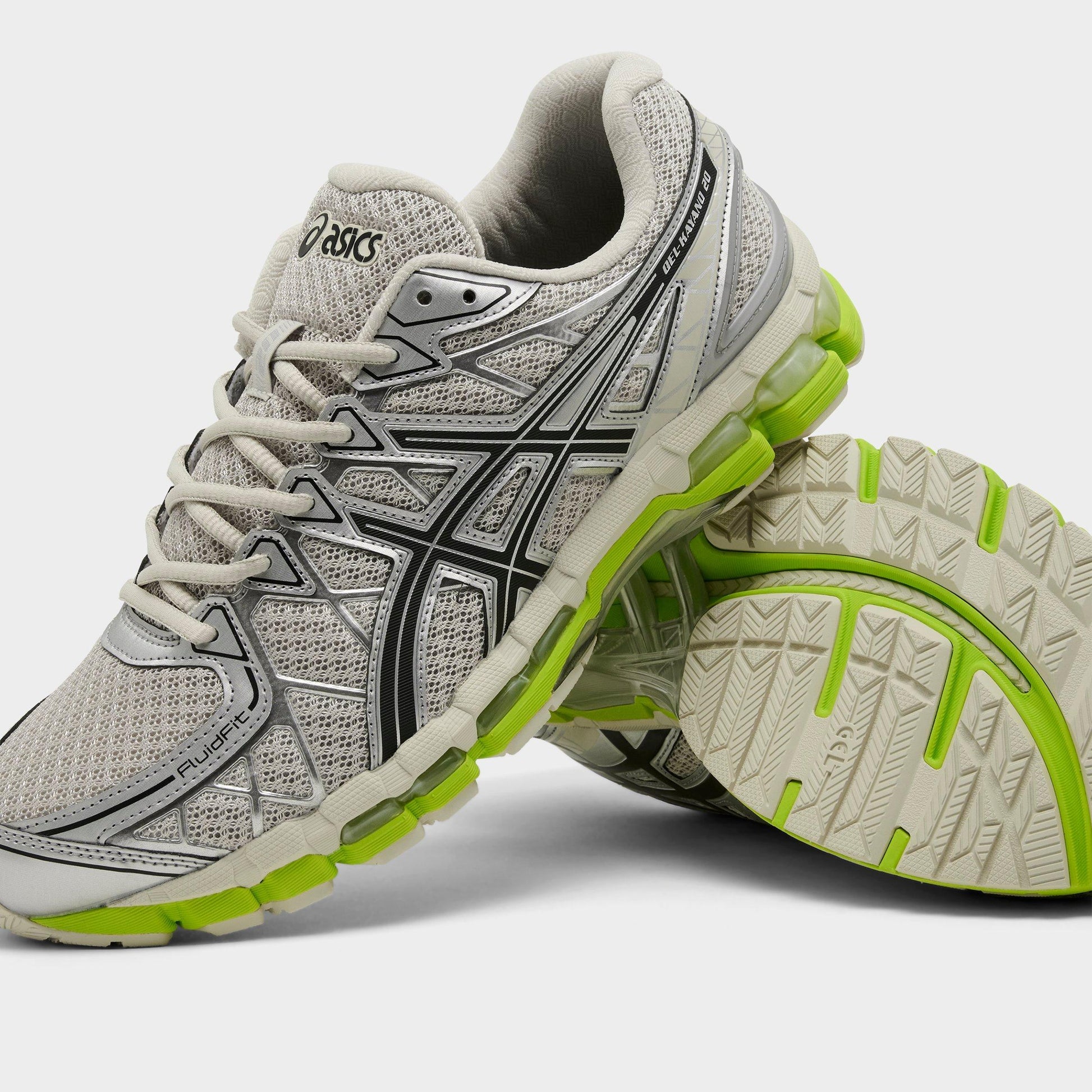 Men's ASICS GEL-Kayano 20 Casual Shoes - Smoke Grey/Black/Lime Zest - image 3