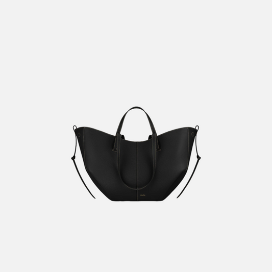 Cyme Mini Edition Textured Black with Ecru Stitching
