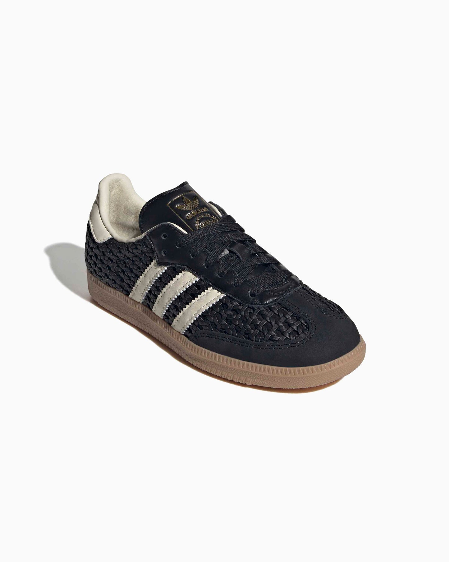 adidas Samba OG 'Basketweave' Core Black/Cream White/Gold Metallic Women's (HQ9282)