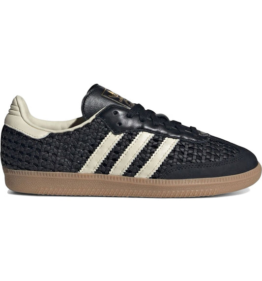 adidas Samba OG 'Basketweave' Core Black/Cream White/Gold Metallic Women's (HQ9282)